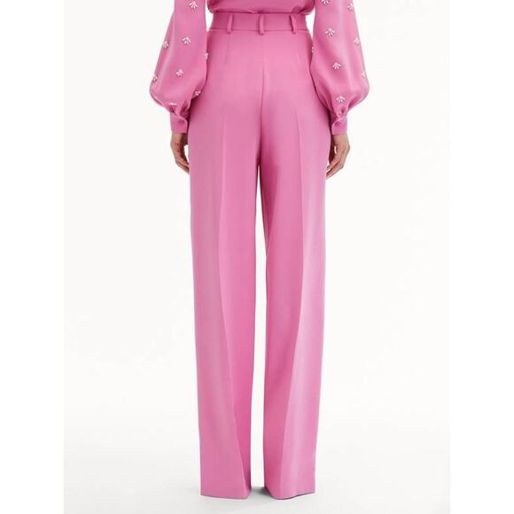 OSCAR DE LA RENTA Wide Leg Silk Georgette Pants in Roh Pink 2 - Picture 4 of 6